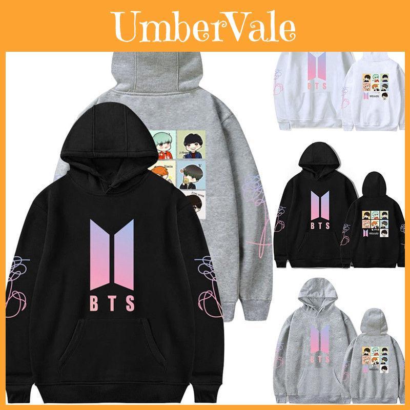 Bts Hoodie With Embroidered Graphic Cotton Fleece For Youth Casual Wear