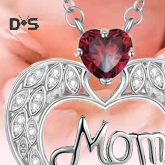Ожерелье для мамы, женское ожерелье с подвеской в виде сердца из искусственного кристалла, подарок на День матери для мамы, бабушки, жены от дочери, сына