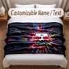 RB Leipzig FC Printed Flannel Blanket Custom Name Text Soft Warm Throw For Bedroom Holiday Gift