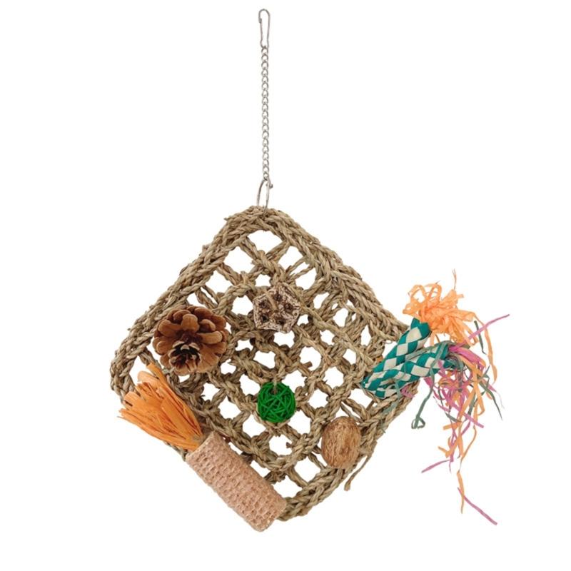 Parrot Toy Bird Cage Toy Hangable Perch Colorful Tearing Toy Birdcages Accessories Budgies Standing Macaws Chewing Toy