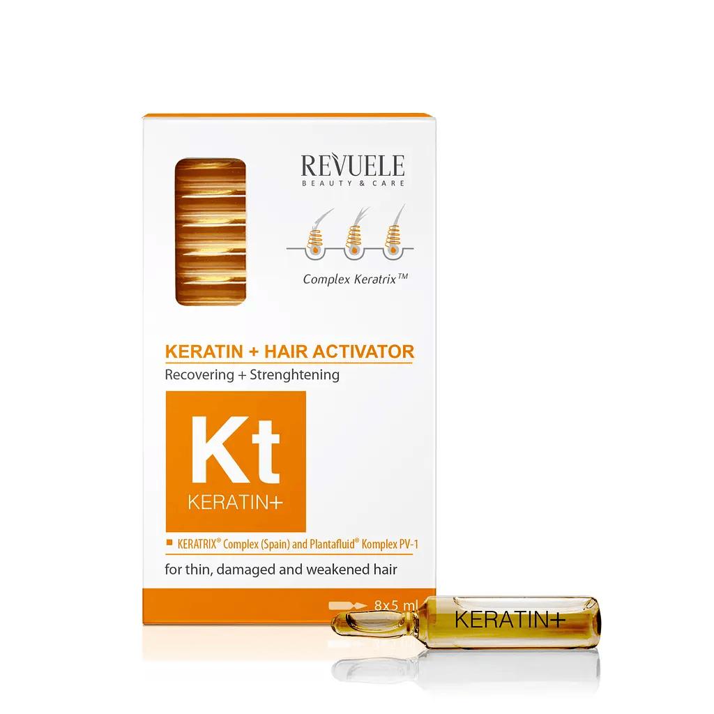 Hair Growth Activator Keratin+ In Ampoules Revuele 8x5 Ml