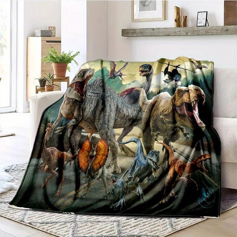 Dinosaurthemed pattern Flannel printed blanket suitable for all seasons suitable for living room office sofa and travel