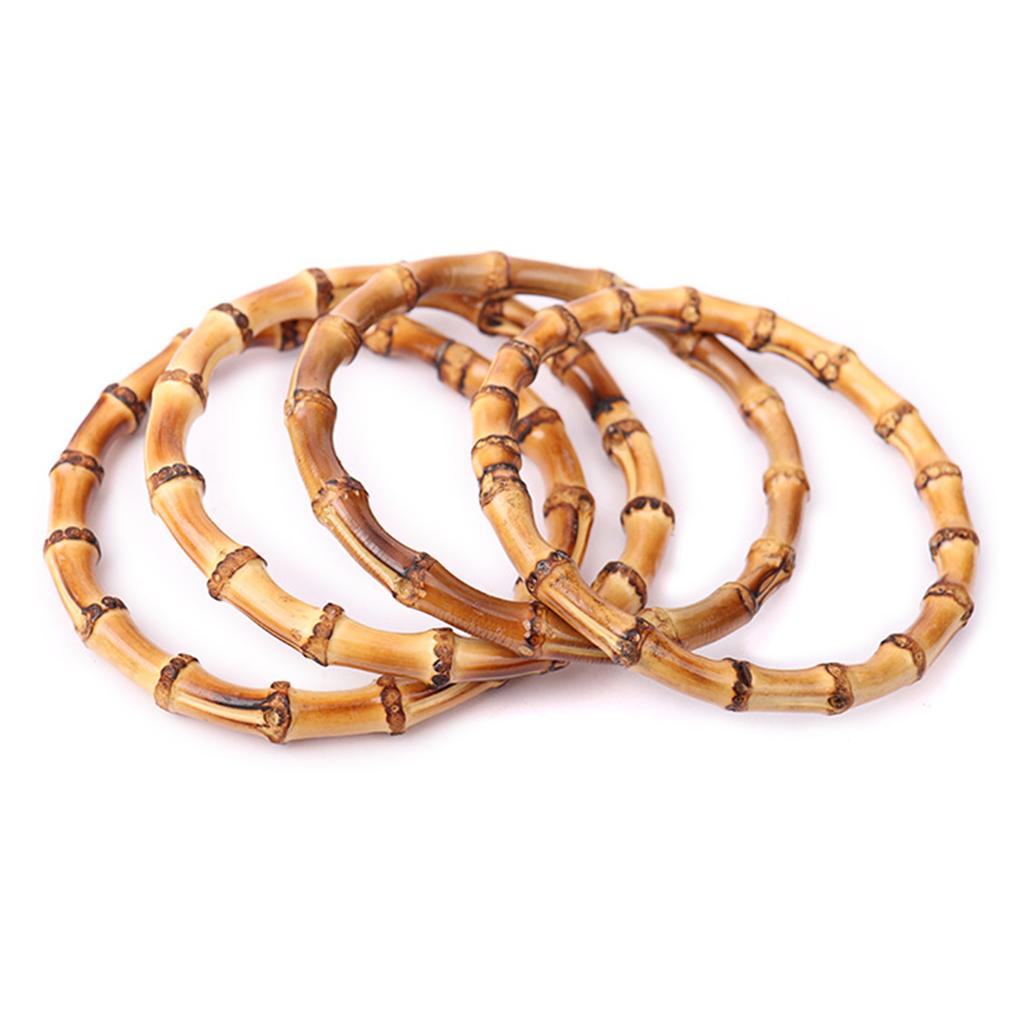 Плоская круглая форма Сумка Кошелек Ручка Практичная бамбуковая ручка для сумки Ручки для DIY Замена для самодельной пляжной сумки, сумки-кошелька