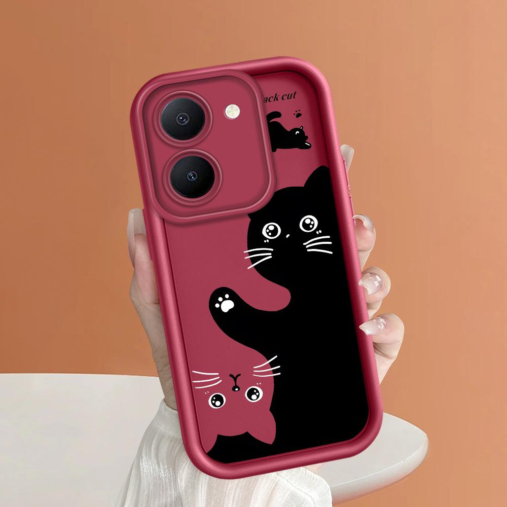 Мягкие силиконовые квадратные лестницы с мультяшным узором, полное покрытие, защита камеры, противоударный чехол для iPhone Infinix Tecno Vivo