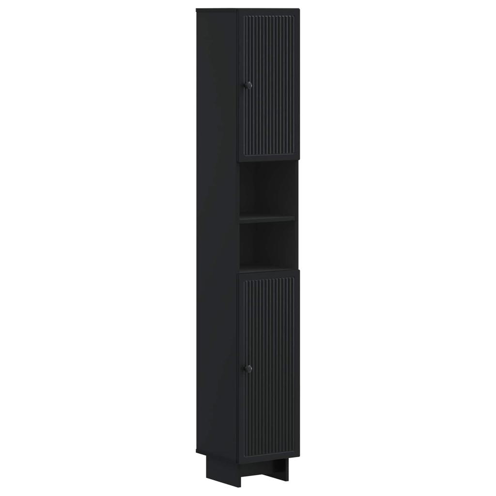 3 Piece Bathroom Cabinet System EDE Black Engineered Wood