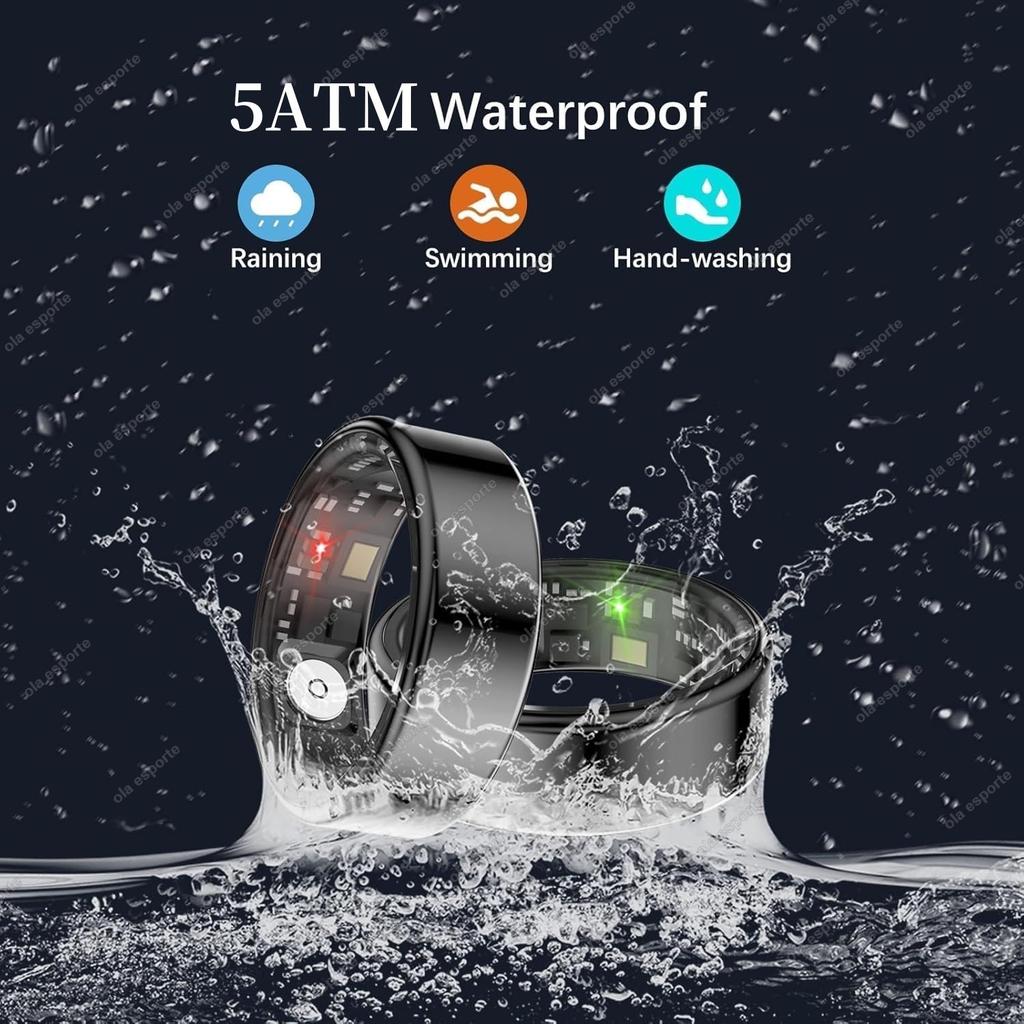 Умное кольцо для мужчин и женщин 5ATM Водонепроницаемое Мультиспортивный режим Фитнес-трекер Мониторинг здоровья Монитор сна Подсчет шагов Умное кольцо