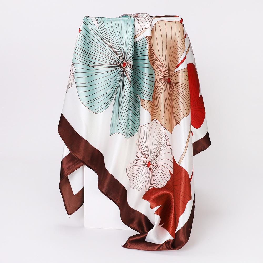 90 см атласная повязка на голову с принтом квадратный шарф женский темпераментный шелковый шарф шаль модный шелковый шарф