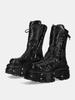 2024 All-Matching Women's Special-Interest Design Lace Up Knight Female Dark Punk Metal Muffin Platform Ankle Boots Men