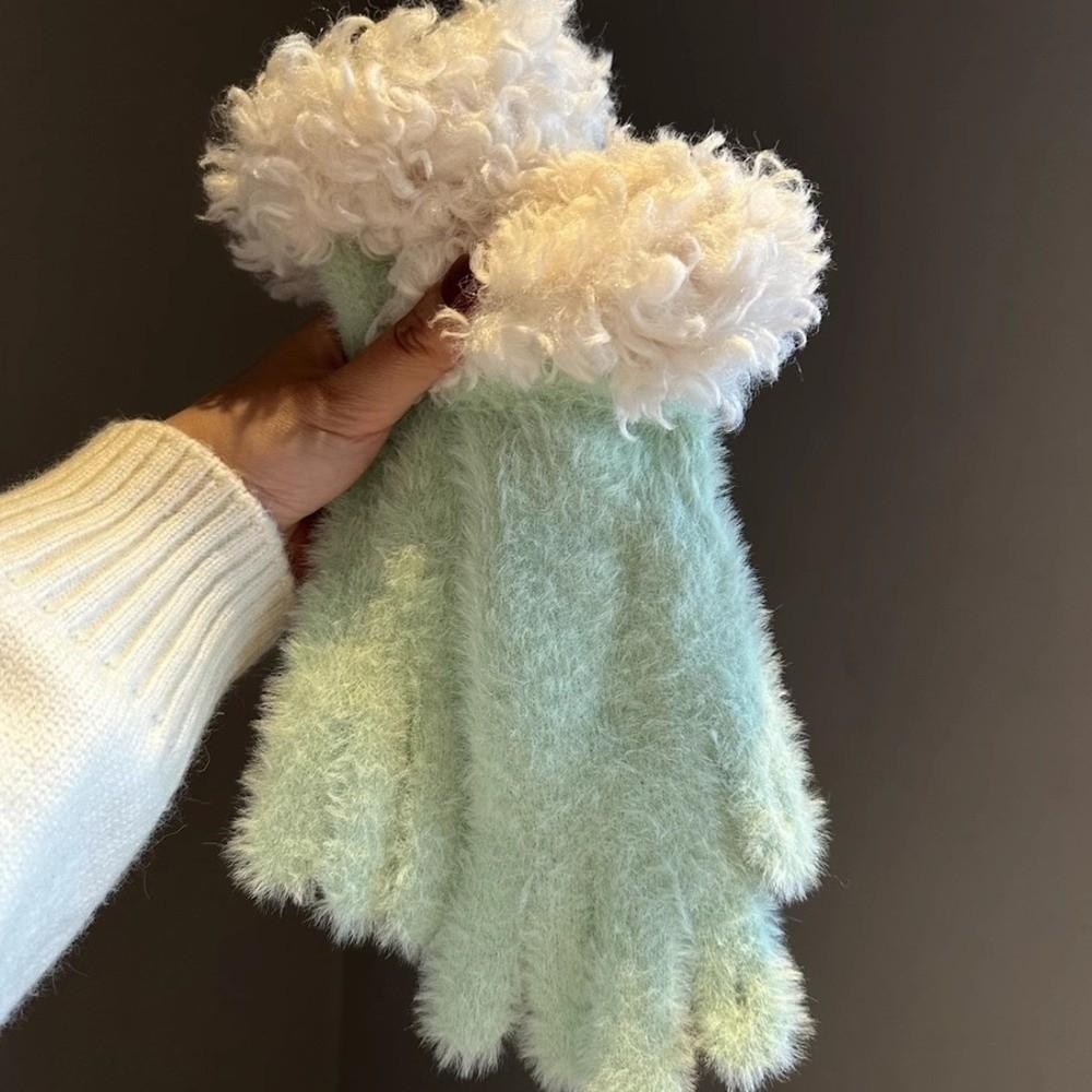 Thickened Cold-proof Gloves Keep Warm Warm Leisure Gloves Fashion Knitted Gloves Women