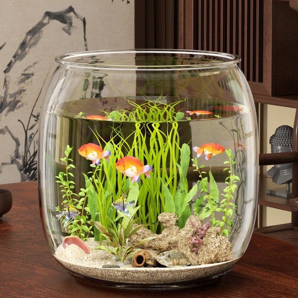Transparent Landscape Fish Tank Ultra Clear Fish Bowl Ecological Tank  Living Room