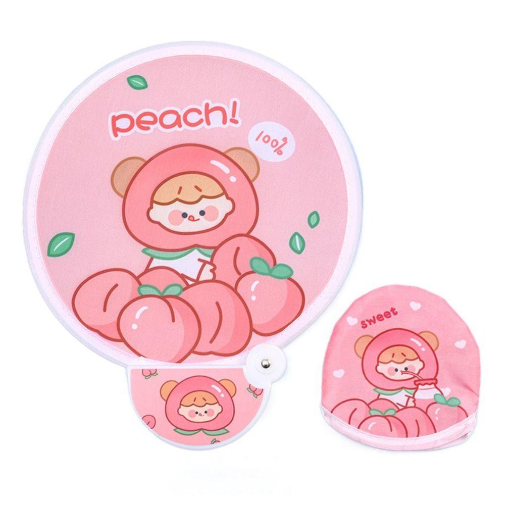 Мини круглый веер мультяшный карманный веер милый складной веер