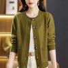 Sweater Cardigan Women's Autumn and Winter New Round Neck Mom Loose Knit Sweater Versatile Western-style Casual Top Jacket