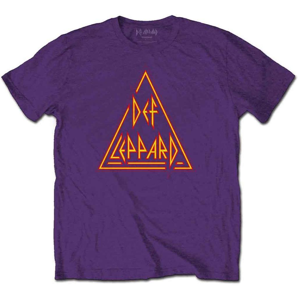 Def Leppard: Classic Triangle Logo Purple T-Shirt (Officially Licensed) X-Large