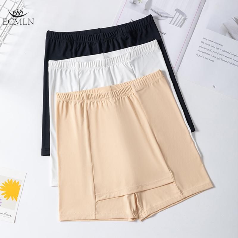 Summer Women's Shorts Underwear Ice Silk Safety Pants Leggings Large Size Seamless Anti-exposure Women's Ultra Thin Stretch Short Leggings
