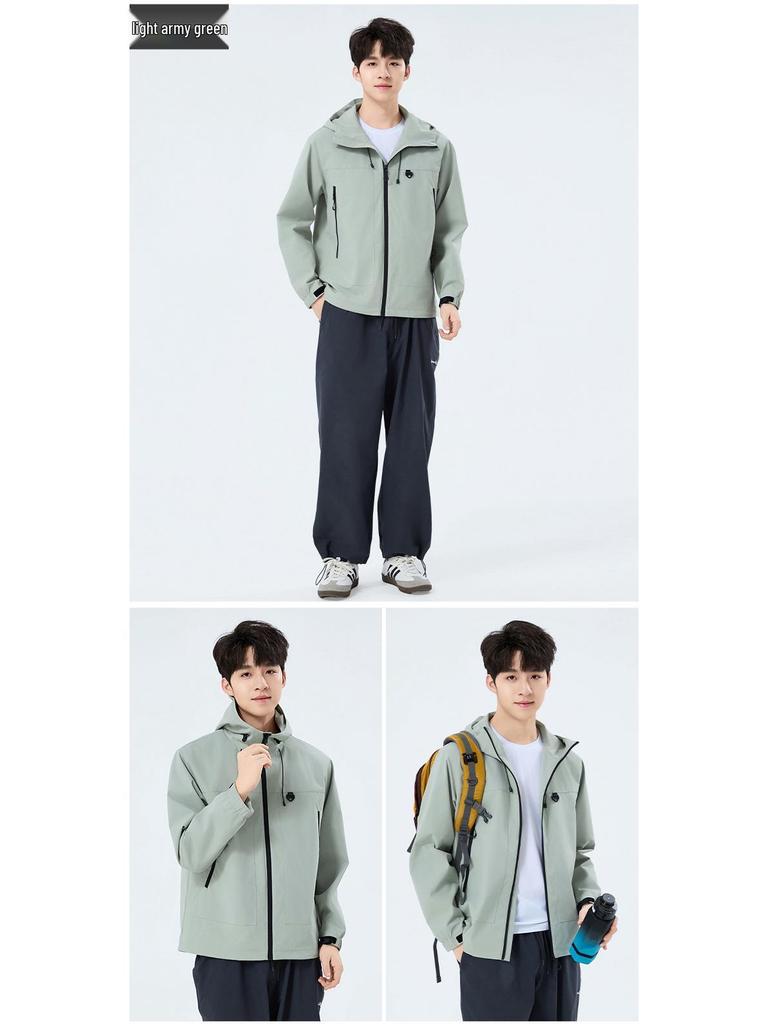 2025 Весенняя Уличная Модная Ветровка с Капюшоном для Пар - Стильная Куртка для Пеших Прогулок и Альпинизма