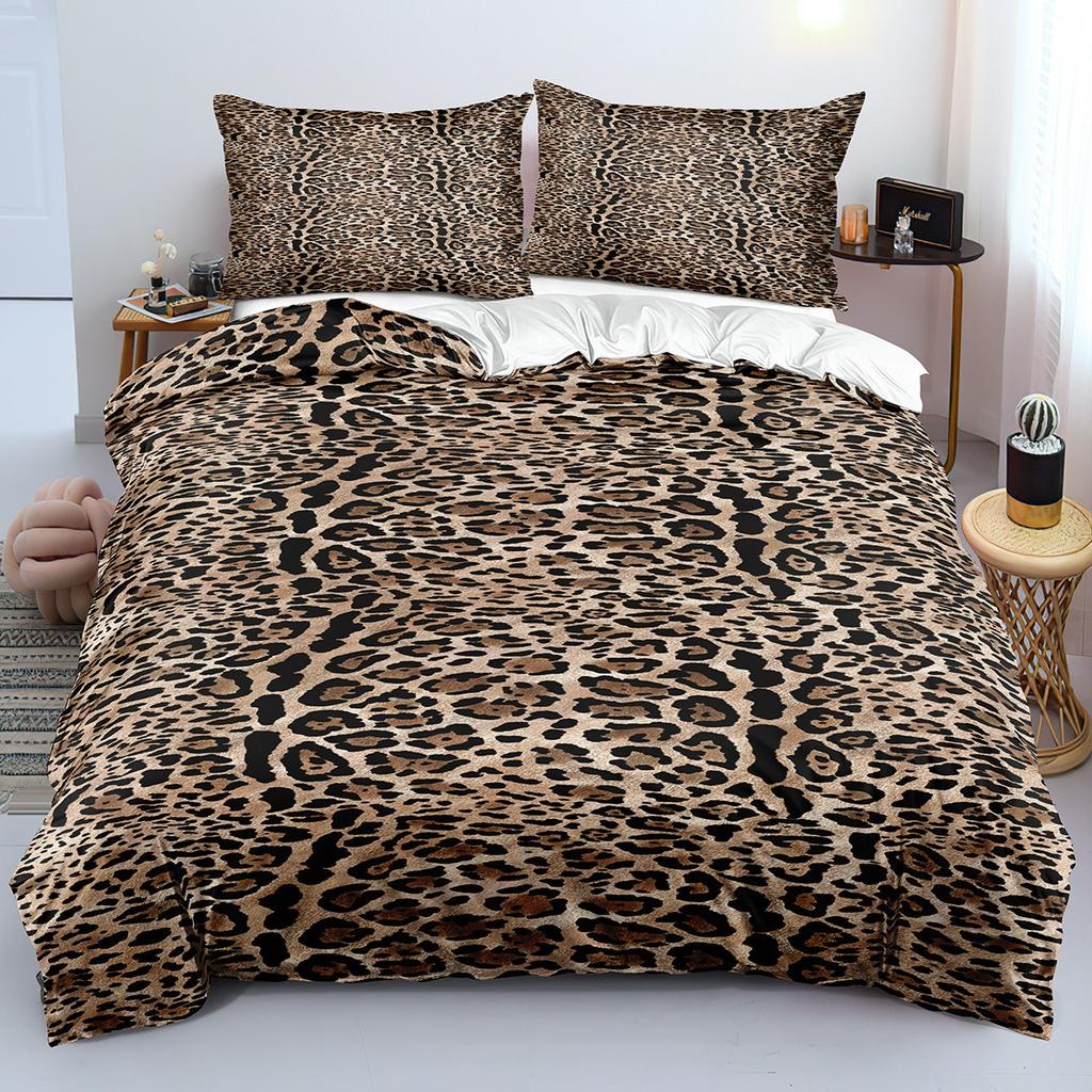 A Canvas of Spots for the Creative Soul - Artistic Leopard Print Bedding Set,Duvet Cover&Pillowcases,A Gift of Aesthetic Vision