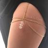 Thigh Chain Faux Crystal Fake Pearl Star Shell Love Heart Charm Elastic Band Bohemia Sexy Summer Beach Women Girls Body Chain Body Jewelry