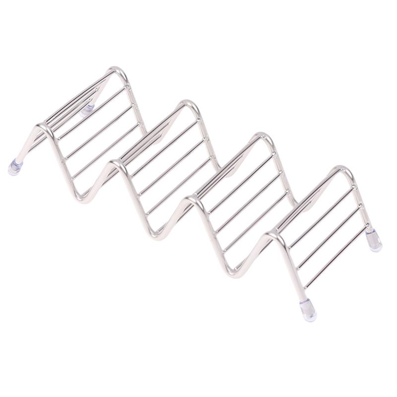 Taco Holder Mexican Pizza Roll Shelf Burrito Potato Chips Rack Shells Taco Rack Stainless Steel Creative Tableware Pancake Stand