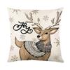 1pc Grey Cushion Cover Snowman Deer Tree Printed Durable Cover 2025 New for Home Ornament Xmas New Year Christmas Decoration
