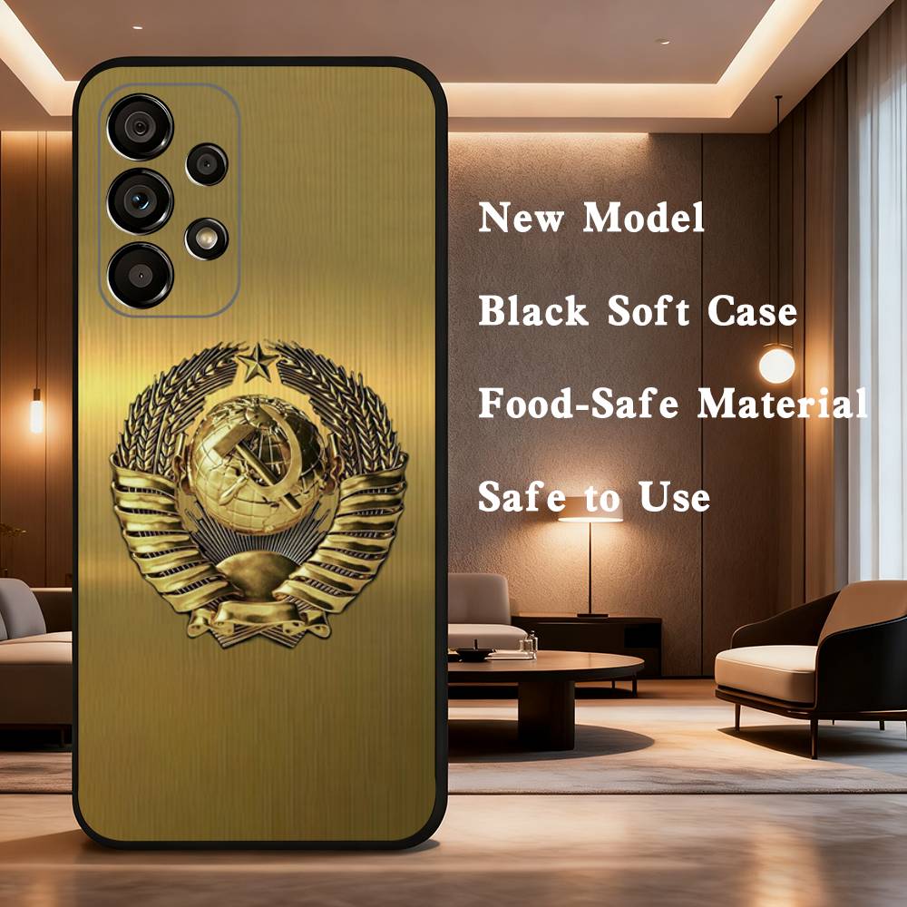 Soviet Art Medal Case For Samsung Galaxy A73,52,71,22,Note,31,8,9,53,32,72,41,J7,Soft Black Silicone Cover