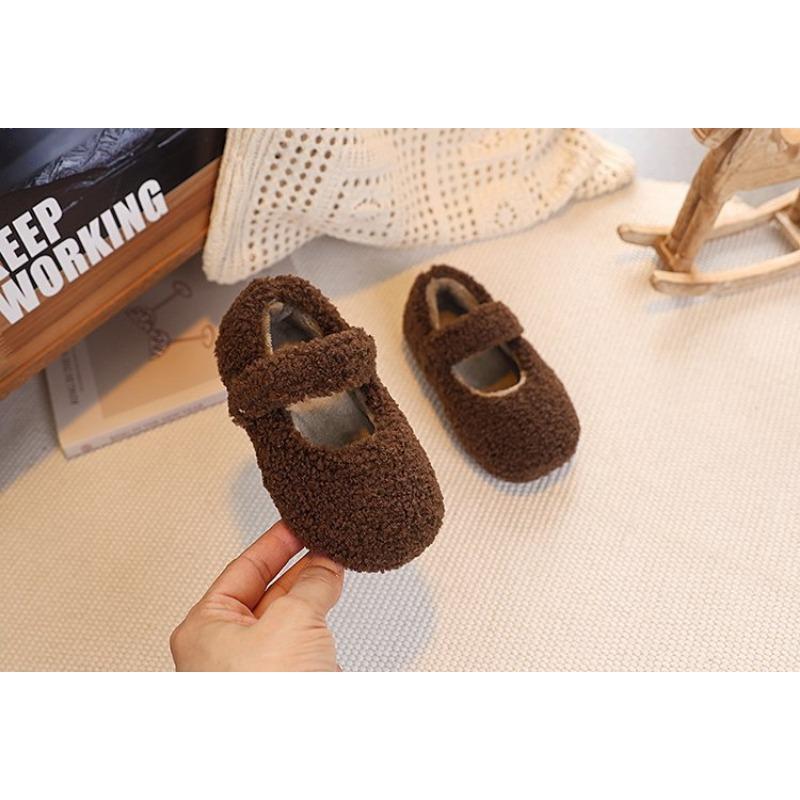 Girls Fleece Lined Winter Warm Kids Cotton Shoes Princess Style Casual Shoes
