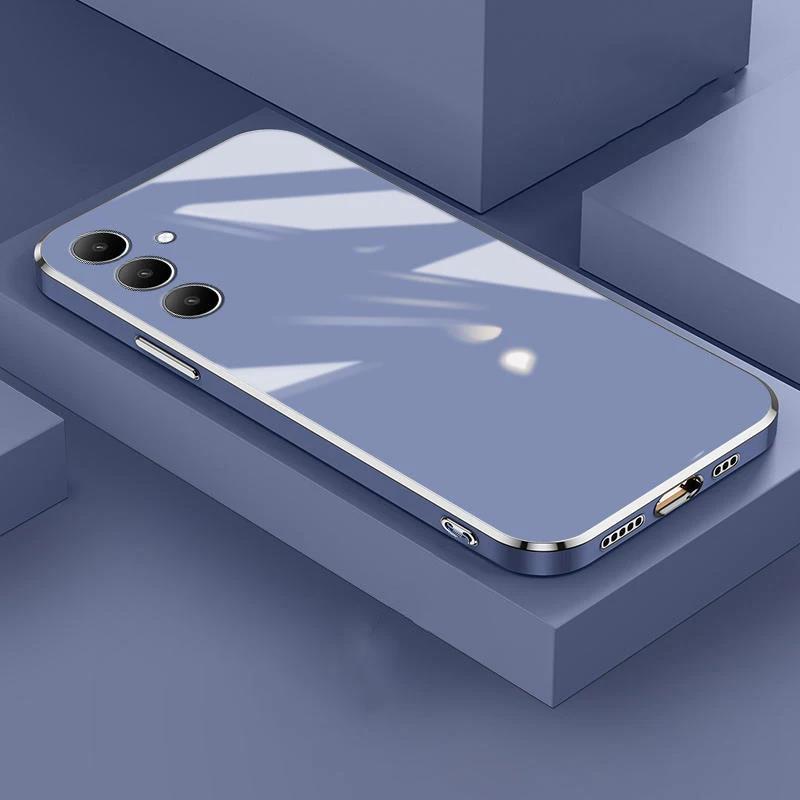 Чехол с гальваническим покрытием Funda для Samsung Galaxy A06 A55 A35 A25 A15 A54 A34 A16 A33 A23 A24 A73 A53 A52 A72 A05 A05S