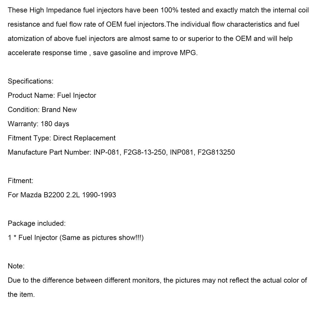 1PCS Fuel Injector INP-081 Fit Mazda B2200 2.2L 1990-1993 F2G8-13-250