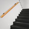 4FT Bracket Solid Wood Stair Handrail, Non-Slip Interior Staircase Safety Railing, Premium Pine Wood Guardrail Support System