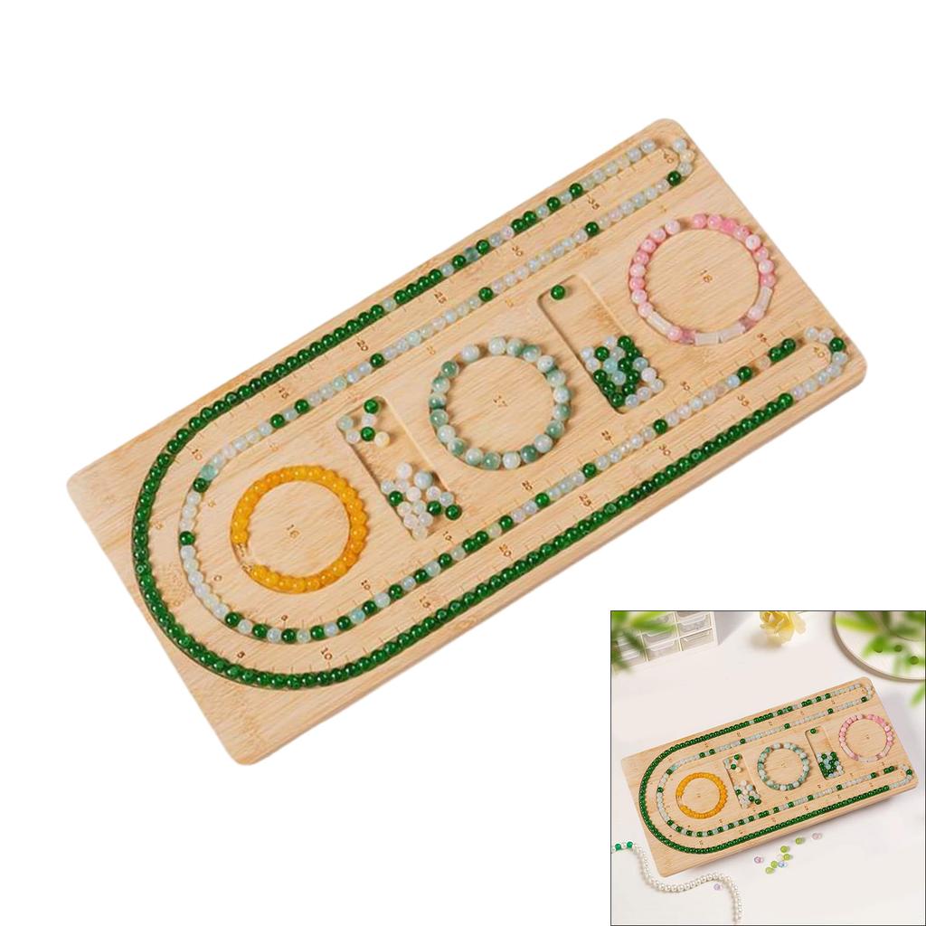 Convenient Wood Board Plate Beading Tray Jewelry Beading Board Craft Bracelet Stand Store Display Plate for Table