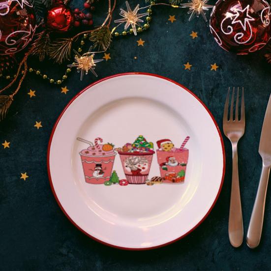 10 листов УФ-переносная наклейка DTF, рождественская тема, водонепроницаемая кружка для рукоделия, 16 унций, стеклянная чашка, обертка, набор наклеек для переноса