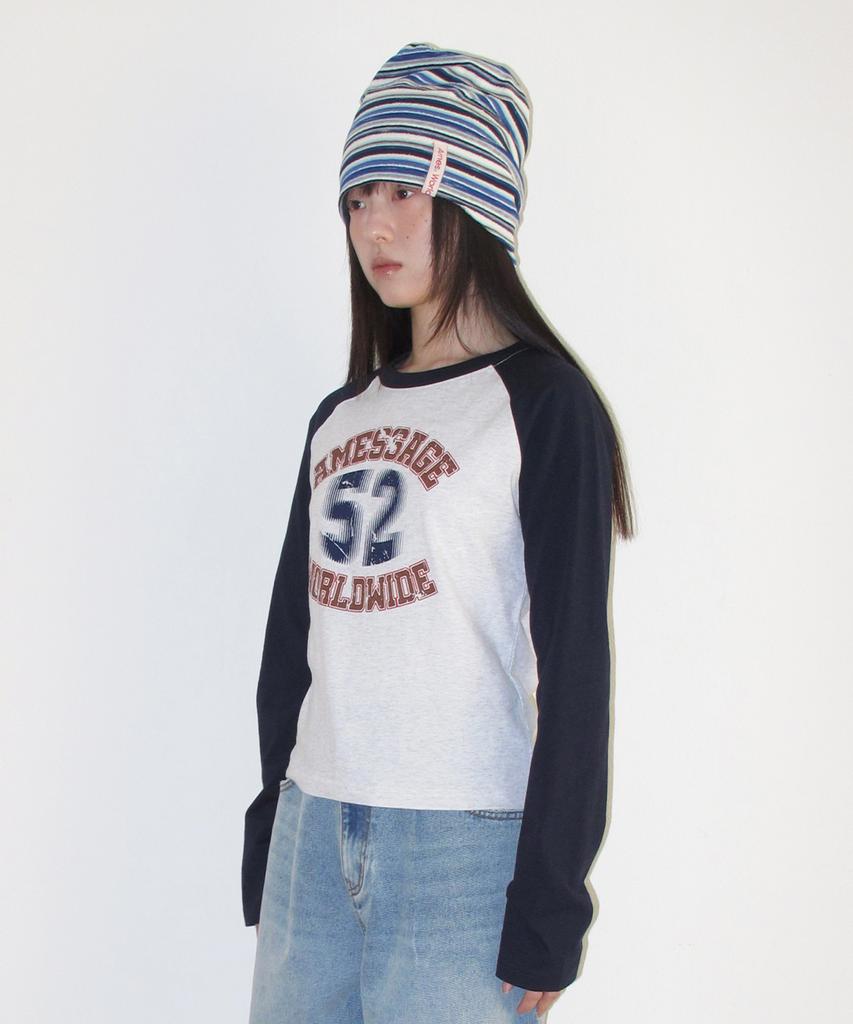 AMES-WORLDWIDE Vintage 52 Raglan Ls Tee Navy