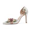 Fashion Korean Version Low Heel Solid Color Pointed Toe Wedding Banquet Flower Shoes Thin Heel Pointed Toe Luxury Zapatos De Mujer