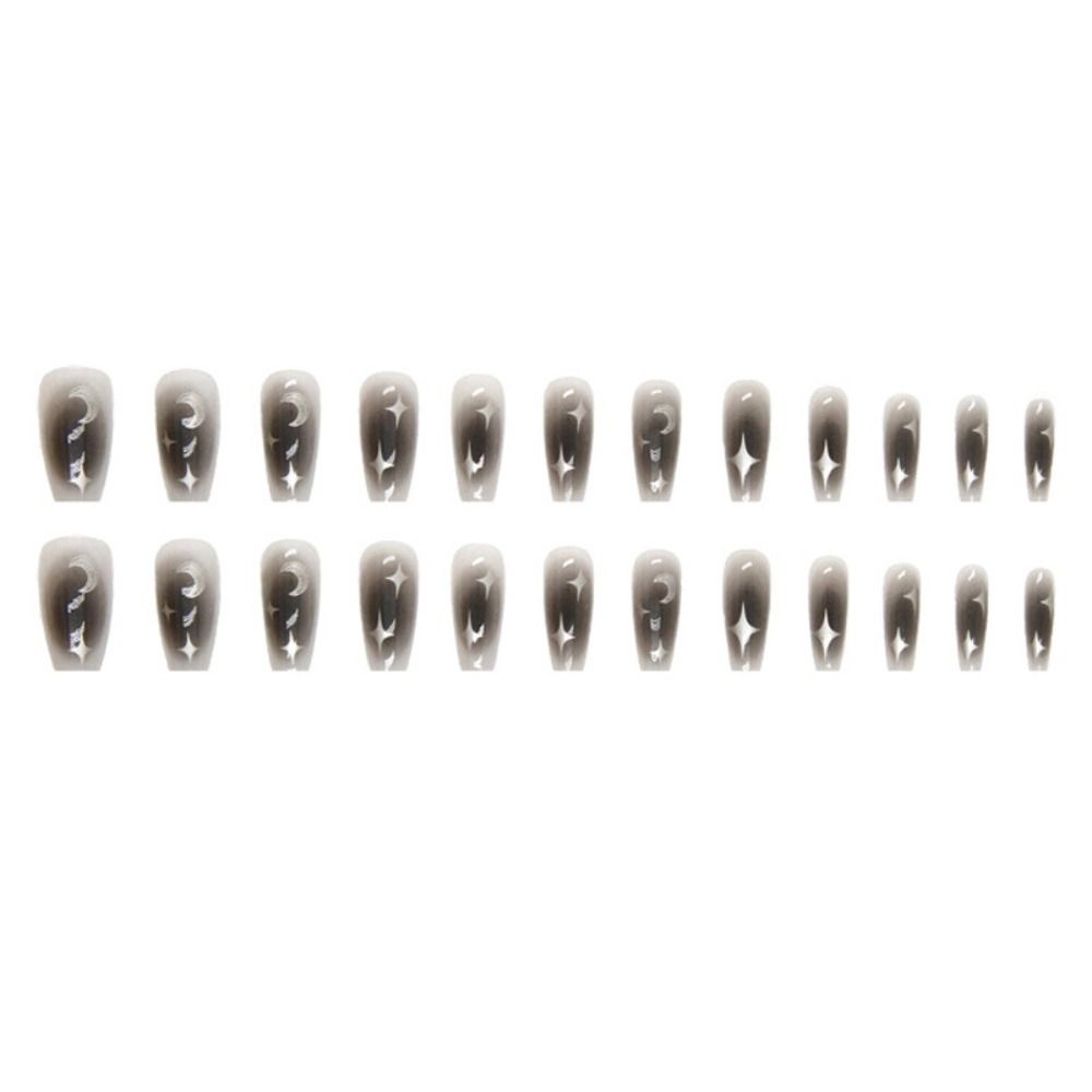 Длинные накладные ногти балерины, французские кончики ногтей, модные ногти для женщин и девочек