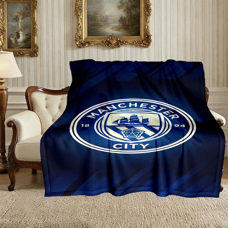 1pc Manchester United Manchester City Blanket, Super Cozy Printed Home Blanket, All-Season Warmth