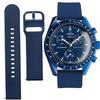 Ocdin 20mm Watch Band for Omega and Moon Easy Replacement Silicone Strap for Men and Women X, Swatch, Speedmaster, Swatch, (Neptune)