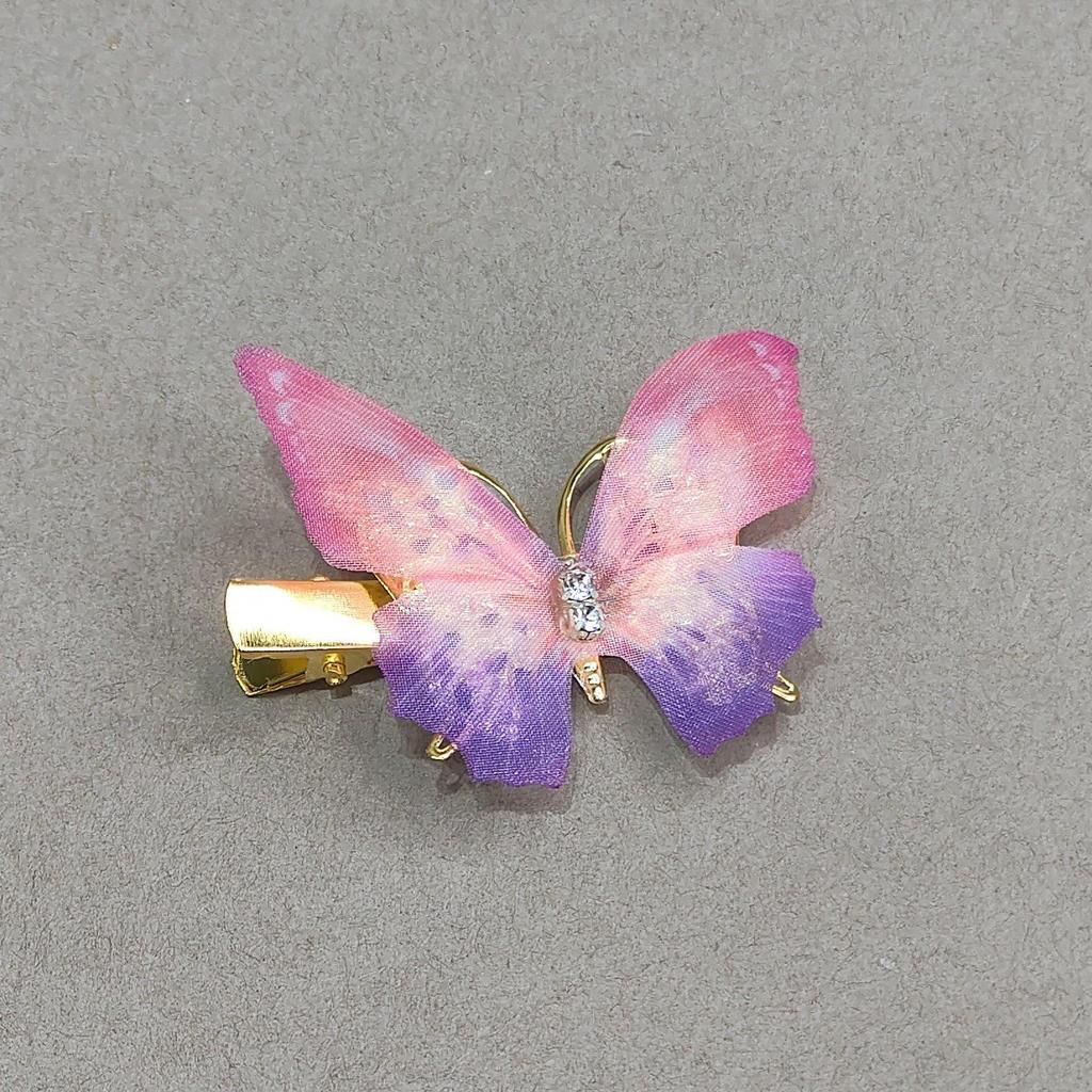 Градиентная заколка-бабочка для детей - симпатичная заколка-уточка из сетки и сплава, идеально подходит для стилей ханьфу и феи