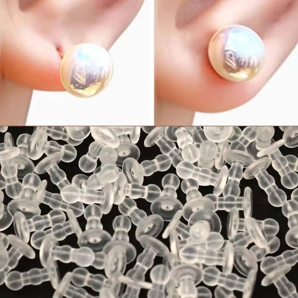 50PCS Silicone Full Coverage Earplug Soft Safety Earring Back New Ear Pad Jewelry Production