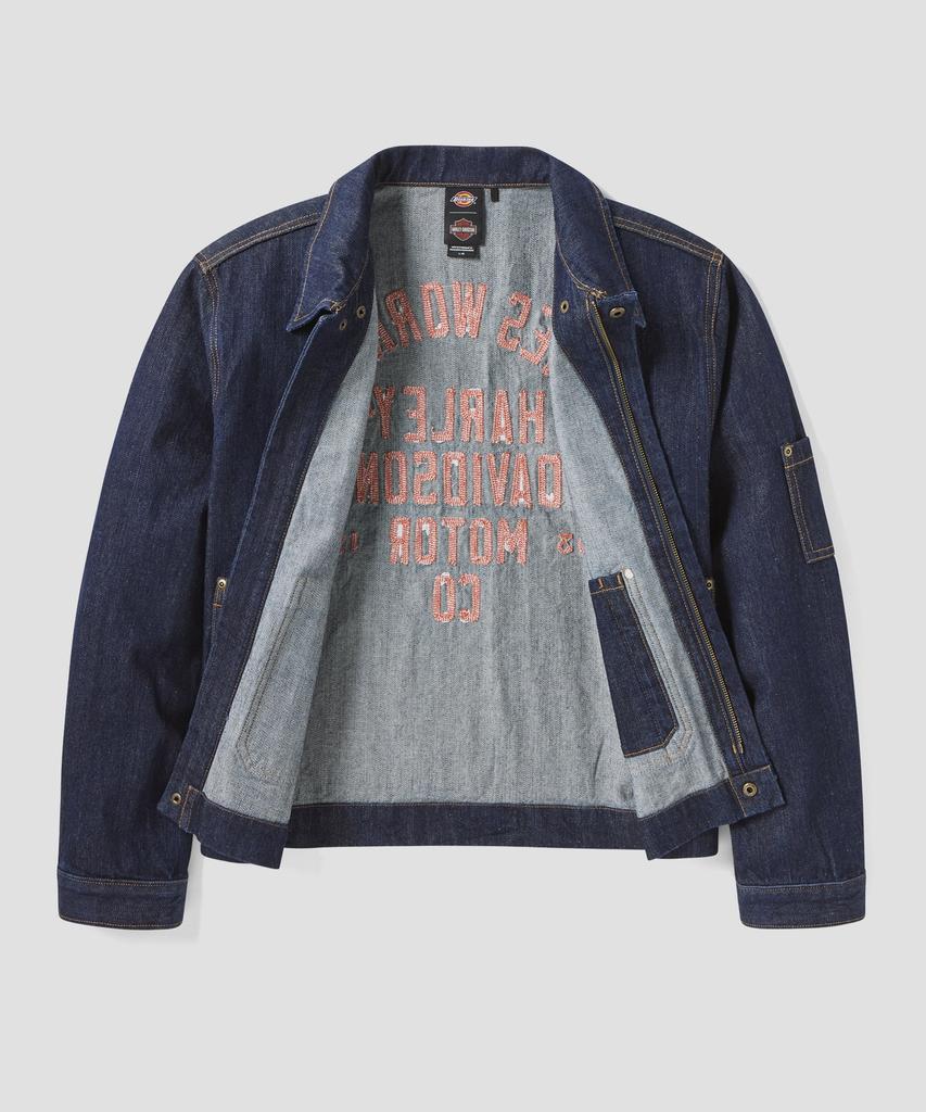 Dickies X Джинсовая куртка Harley Davidson Выстиранный синий