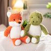 Cute Rabbit Dinosaur Fox Dog Forest Animal Family Plush Toys Cute Soft Dolls Send Male and Female Birthday Gifts