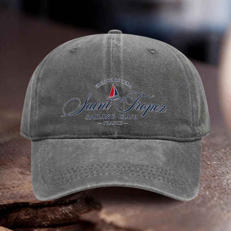 Кепка Saint Tropez Sailing Club с принтом, регулируемая, унисекс, стиль для активного отдыха на природе, идеальный подарок для отпуска на пляже, энтузиаста парусного спорта