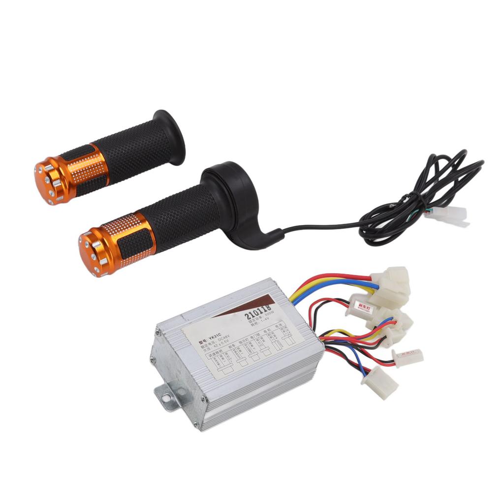 48V 800W Brushed Motor Controller with Yellow Grips Set Heat Sinking Shell for Electric Bicycle Tricycle