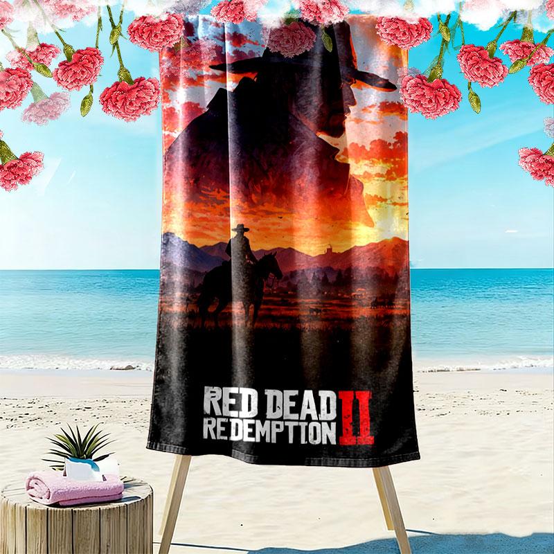 RDR2 poster Print Beach Towel, Large Soft Quick Dry Towel for Beach Camping Swimming