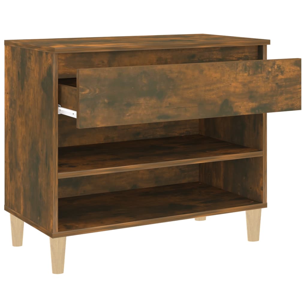 Shoe Rack Smoked Oak 70 x 36 x 60 cm Wood Based Material