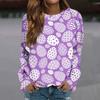 Women's Fashion Casual Long Sleeve Printed Round Neck Sweatshirt Top