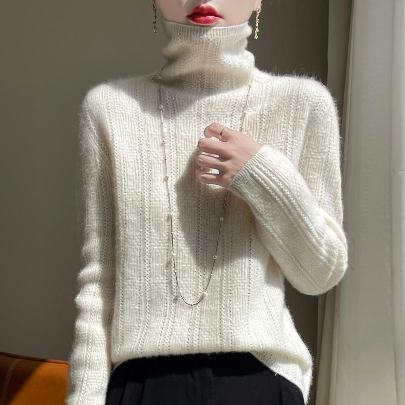 Женский кашемировый свитер Qinghe Cashmere 30% кашемир 70% шерсть Осень и Зима Пуловер Теплый и Модный