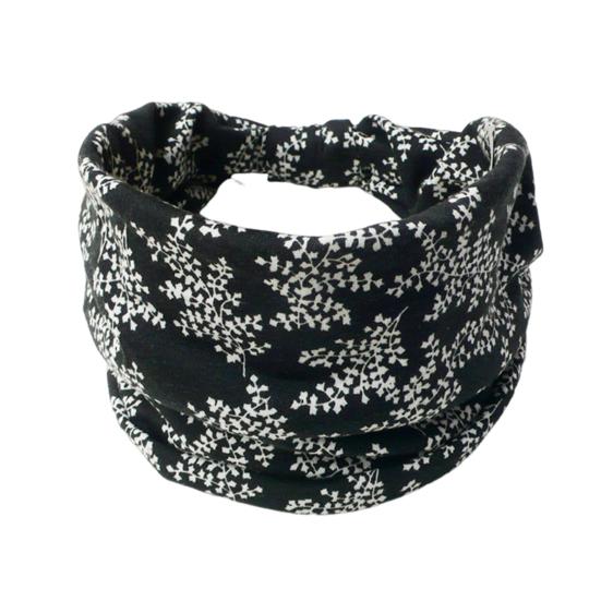 Bohemia Style Yoga Headband Floral Pattern Knot Design Wide Hairband Sweat Absorbing Fitness Sport Headband Head Wrap