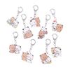 Cute Bubu Dudu Keychains Acrylic Cartoon Bear Keyring For Accessories Bag Pendant Key Chain Jewelry Fans Couple Love Gifts