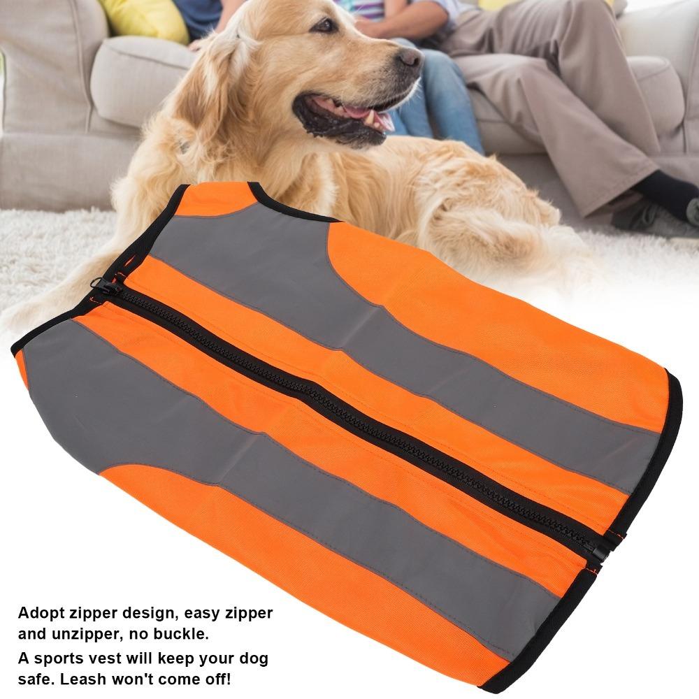 Polyester Thin Fabric Reflective Dog Vest Fluorescent Orange Dog Safety Jacket Daily Outdoor Trip