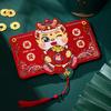 Red Envelope Happiness Chinese New Year Red Pocket Foldable 6 Card Slot Red Bag for Spring Festival Decor