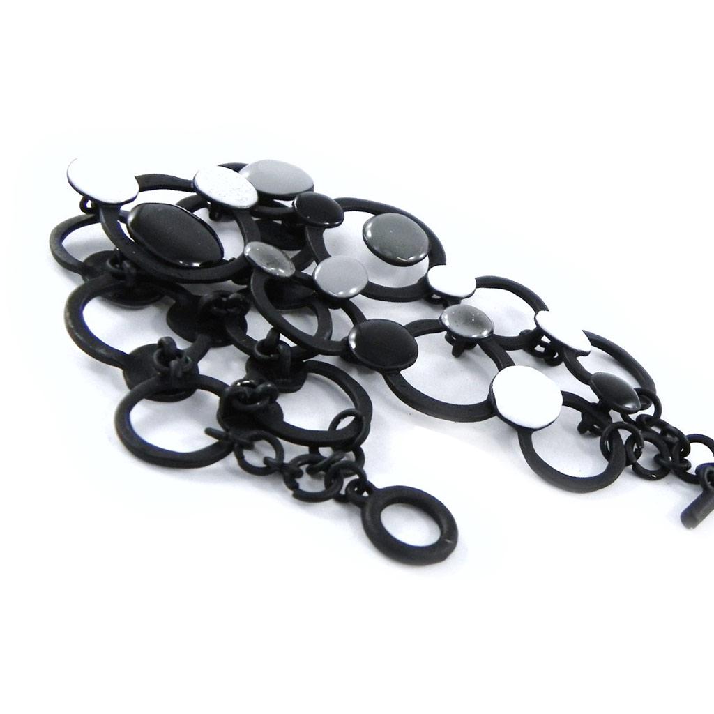 NOA [H8843] - Дизайнерский браслет «Арлекин» серо-черный